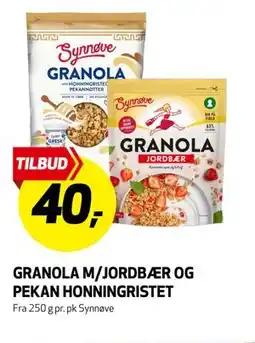 Bunnpris GRANOLA M/JORDBÆR OG PEKAN HONNINGRISTET tilbud
