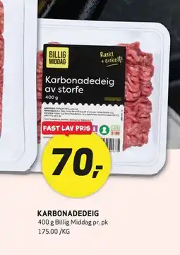 Bunnpris KARBONADEDEIG tilbud