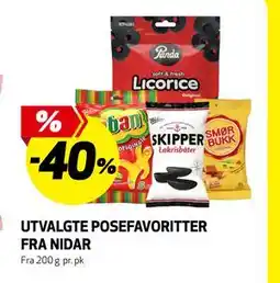 Bunnpris UTVALGTE POSEFAVORITTER FRA NIDAR tilbud