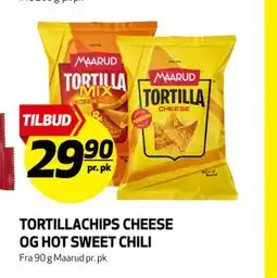 Bunnpris TORTILLACHIPS CHEESE OG HOT SWEET CHILI tilbud