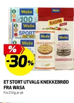 Bunnpris ET STORT UTVALG KNEKKEBRØD FRA WASA tilbud