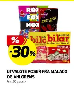 Bunnpris UTVALGTE POSER FRA MALACO OG AHLGRENS tilbud