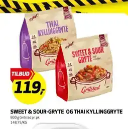 Bunnpris SWEET & SOUR-GRYTE OG THAI KYLLINGGRYTE tilbud