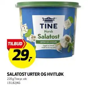 Bunnpris SALATOST URTER OG HVITLØK tilbud