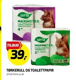 Bunnpris TØRKERULL OG TOALETTPAPIR tilbud