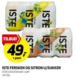 Bunnpris ISTE FERSKEN OG SITRON U/SUKKER tilbud