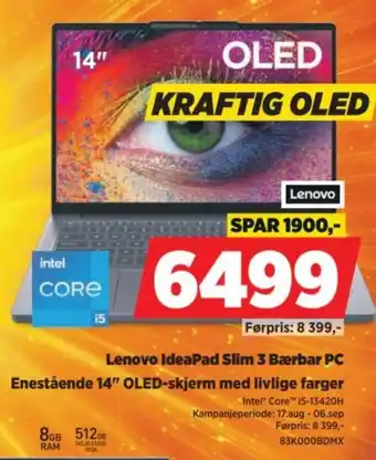 Lenovo IdeaPad Slim 3 Bærbar PC