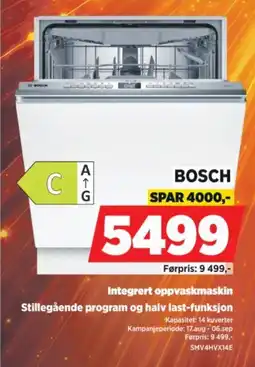 POWER Bosch integrert oppvaskmaskin tilbud