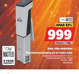 POWER Chef Matteo sous vide-sirkulator tilbud