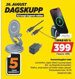 POWER dacota sammenleggbar lader tilbud