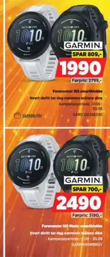 POWER Garmin Forerunner 165 smartklokke tilbud