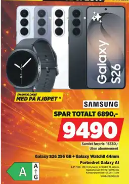 POWER Samsung Galaxy S26 256 GB + Galaxy Watch8 44mm tilbud