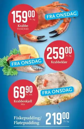 Krabbe Fersk/kokt