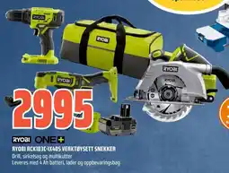 Obs Bygg Ryobi One+ ryobi rck183c-ix40s verktøysett snekker tilbud