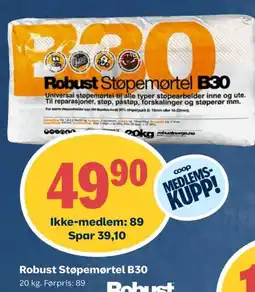 Obs Bygg Robust Støpemørtel B30 tilbud