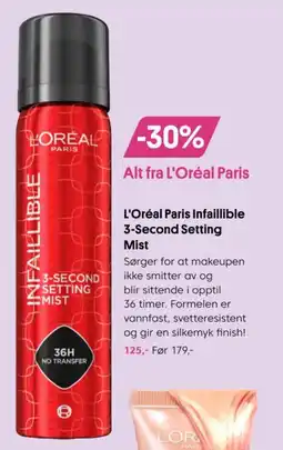 VITA L'Oréal Paris Infaillible 3-Second Setting Mist tilbud