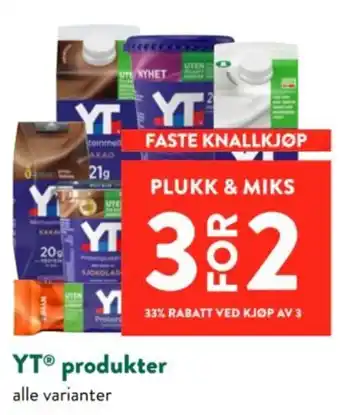 YT produkter alle varianter