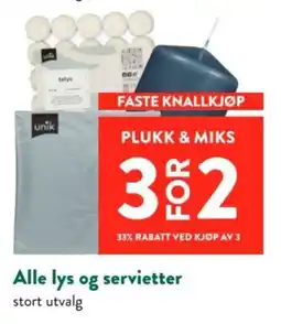 Jacobs Unik alle lys og servietter tilbud