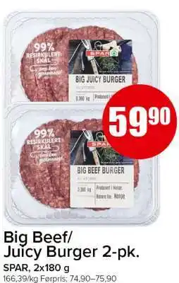 Spar Big Beef/Juicy Burger 2-pk tilbud