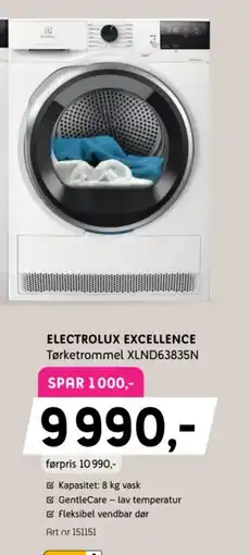 ELON Electrolux Excellence Tørketrommel XLND63835N tilbud