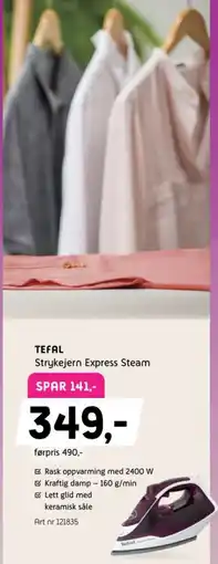 ELON Tefal Strykejern Express Steam tilbud