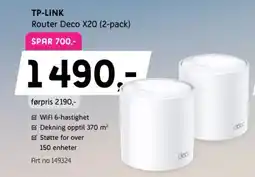 ELON Tp-link router deco x20 tilbud