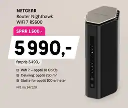 ELON Netgear router nighthawk wifi 7 rs600 tilbud