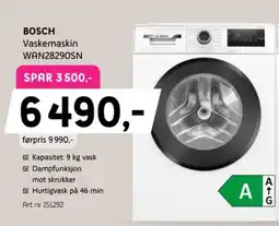ELON Bosch Vaskemaskin WAN28290SN tilbud