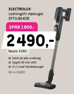 ELON Electrolux ledningsfri støvsuger ep71ub14db tilbud