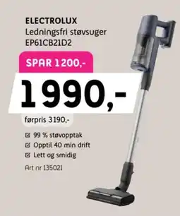 ELON Electrolux ledningsfri støvsuger ep61cb21d2 tilbud