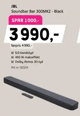 ELON Jbl soundbar bar 300mk2 black tilbud