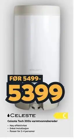 Megaflis Celeste Tech 200s varmtvannsbereder tilbud