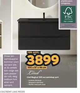 Megaflis Lind Magical 100 servantskap sort tilbud