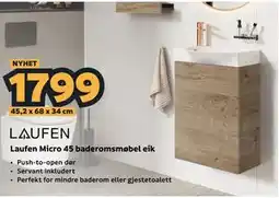 Megaflis Laufen Micro 45 baderomsmøbel eik tilbud