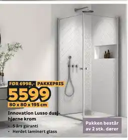 Megaflis Innovation Lusso dusjhjørne krom tilbud