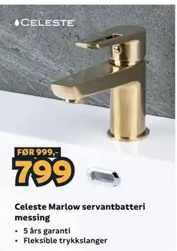 Megaflis Celeste Marlow servantbatteri messing tilbud