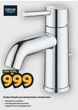 Megaflis Grohe Classic servantarmatur small krom tilbud