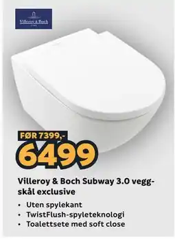 Megaflis Villeroy & Boch Subway 3.0 veggskål exclusive tilbud