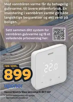 Megaflis Uponor Smatrix Wave termostat D-RH T-267 tilbud