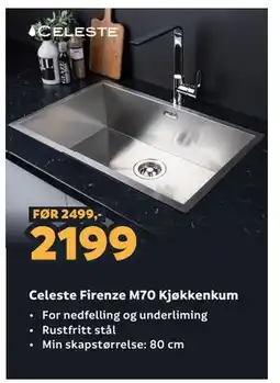 Megaflis Celeste Firenze M70 Kjøkkenkum tilbud