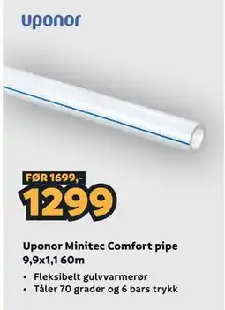 Megaflis Uponor Minitec Comfort pipe 9,9x1,1 60m tilbud