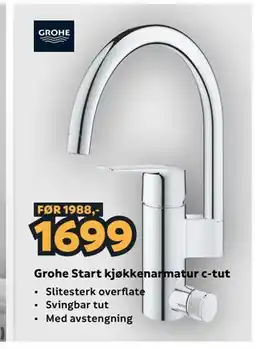 Megaflis Grohe Start kjøkkenarmatur c-tut tilbud