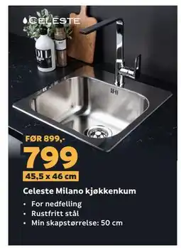 Megaflis Celeste Milano kjøkkenkum tilbud