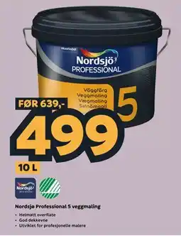 Megaflis Nordsjø Professional 5 veggmaling tilbud