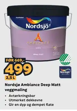Megaflis Nordsjø Ambiance Deep Matt veggmaling tilbud
