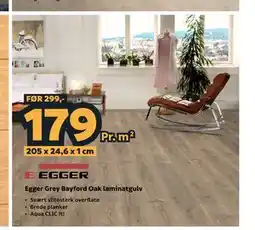 Megaflis Egger Grey Bayford Oak laminatgulv tilbud