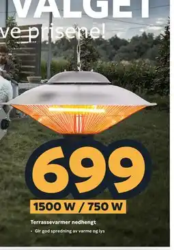 Megaflis Terrassevarmer nedhengt tilbud