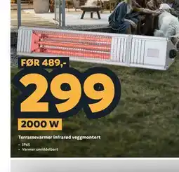 Megaflis Terrassevarmer infrarød veggmontert tilbud