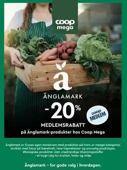Coop Mega 20% MEDLEMSRABATT på Änglamark-produkter hos Coop Mega tilbud