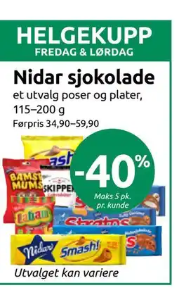Joker Nidar sjokolade tilbud